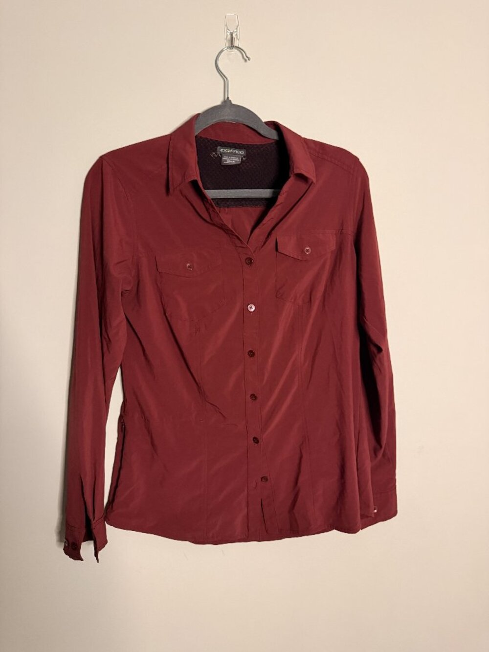 EXOFFICIO Women’s Size Small (4-6) Travel Ready Vented Button Front Shirt Stretc